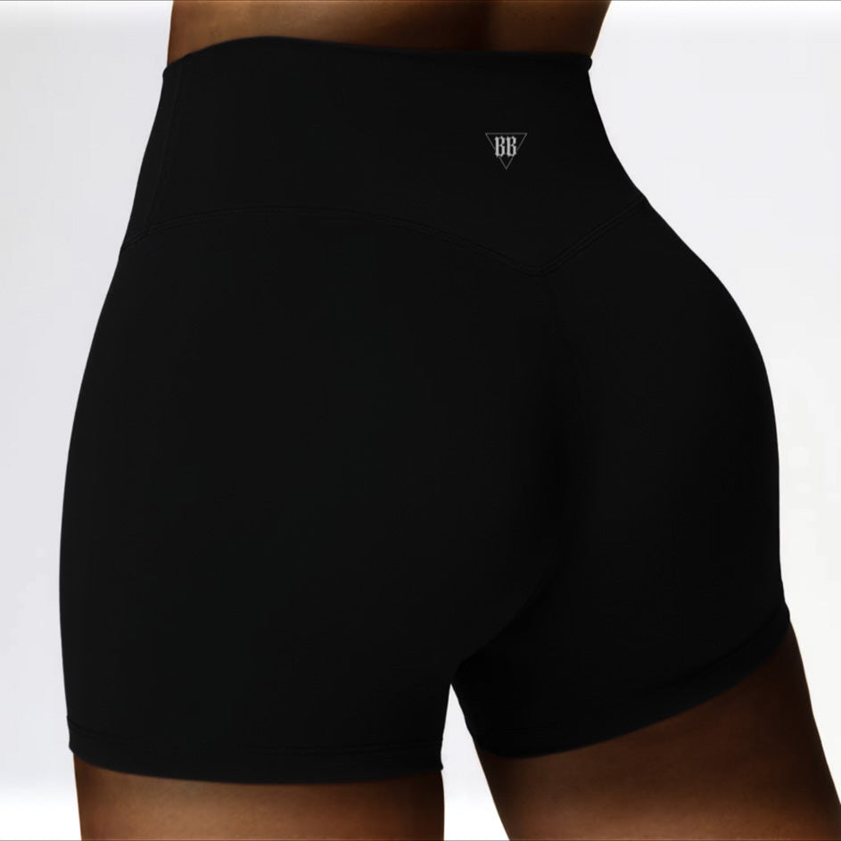 Black high-waisted shorts